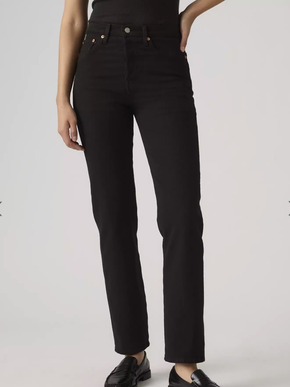 Levi’s Premium Wedgie Straight Jeans Size 27 Black High Rise